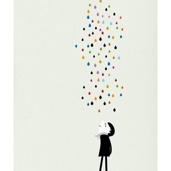 Monsieur under the rain print