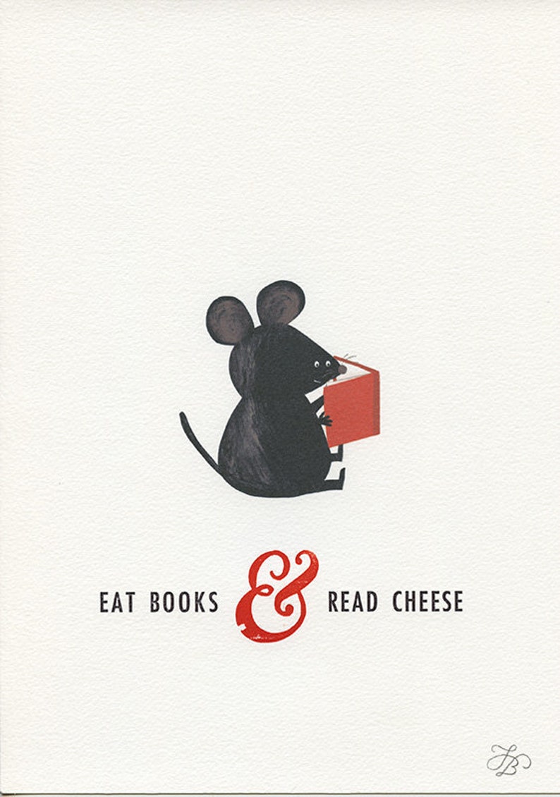 Eat Books giclée letterpress print image 1