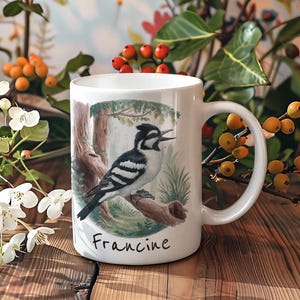 Magpie Mug, Personalizable Coffee Cup, Custom Bird Design, Nature Lover Gift, Birdwatching Enthusiast Mug, Unique Bird Art