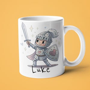 Bonita taza de caballero para niños, taza de café de pequeño caballero, taza de fantasía para niños, regalo perfecto para niños, divertida taza de dibujos animados de caballero