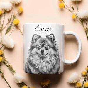 Taza de Pomerania personalizada como regalo para amantes de los perros