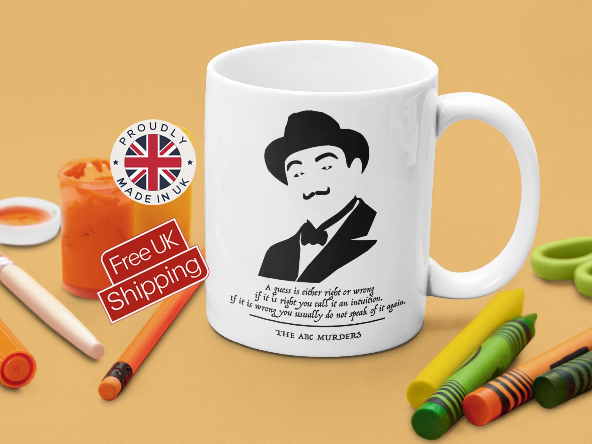 Quirky Hercule Poirot Quote Mug - Agatha Christie Gift for Mystery Lovers