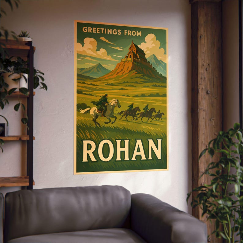 Posters By Rojan Vertical Poster Matte LOTR Rohan Art Print, Wall Decor Tolkien Fan Gift ...
