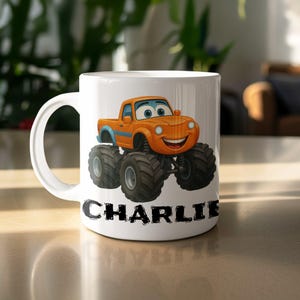 Taza de Monster Truck, Taza de dibujos animados para niños, Taza de café divertida, Diseño de Monster Truck lindo, Taza de regalo para niños, Taza de camión de juguete, Taza de regalo personalizada