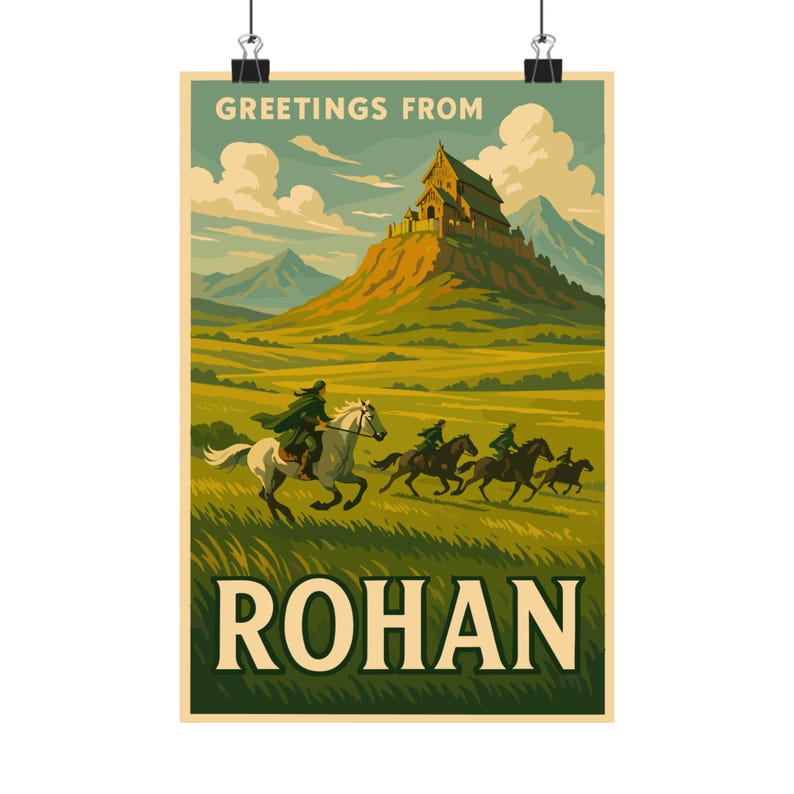 Posters By Rojan Vertical Poster Matte LOTR Rohan Art Print, Wall Decor Tolkien Fan Gift ...