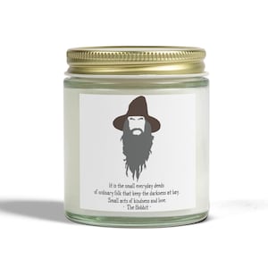 Vela, cita de Gandalf, vela perfumada de cera de albaricoque y coco, 4 oz, anillos, decoración del hogar, regalo para fan de Tolkien, vela inspiradora, El señor de los anillos