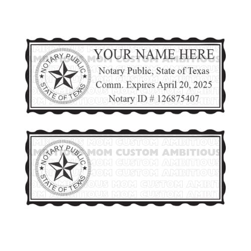 Notary Public E-Seal (Electronic Seal) State of Texas, BLANK Template, CHEAP & EASY!