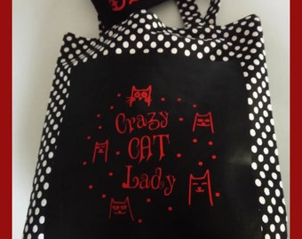 Tote bag pois et chats