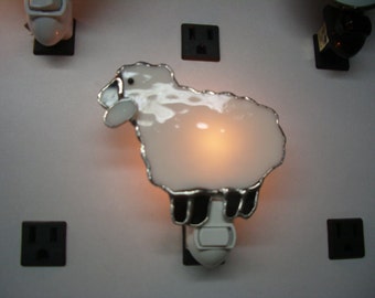 Lamb Night light - Lamb Nightlight - Little Lamb - Stained Glass Lamb Night Light