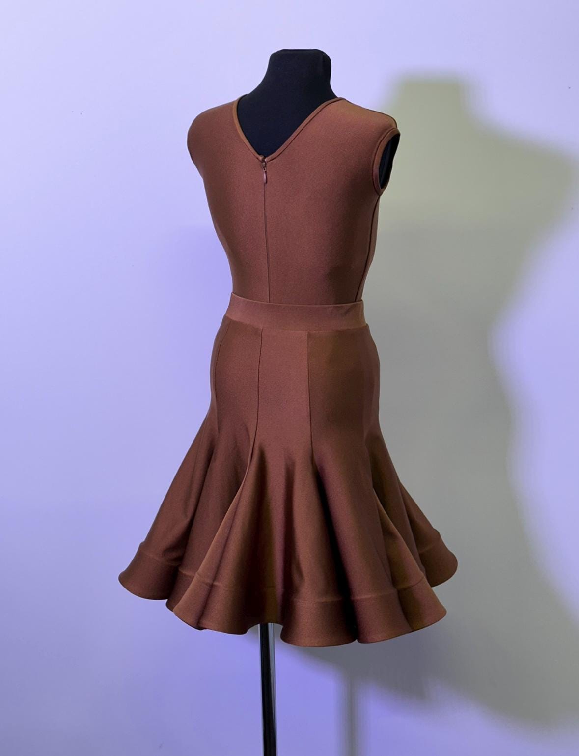 fitted brown dress for dance competitions under $45 Juvenile Chocolate Ballroom Competition Performance Girls Macys