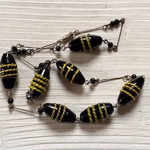 Vintage Venetian style glass trail bead necklace