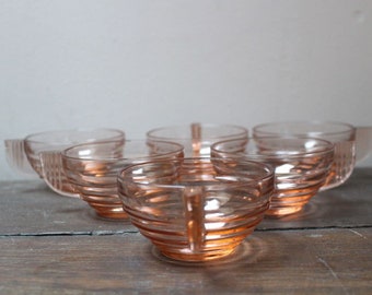 Vintage french pink glass cups