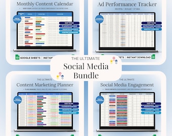 Social Media Content Calendar: Google Sheets Marketing Planner (Digital Download)