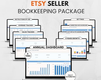 Etsy Verkäufer Buchhaltung Tabelle: Monats- & Jahresplaner (google Sheets)