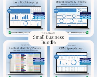 Pacchetto Fogli Google per piccole imprese: contabilità, CRM, marketing (download digitale)