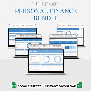 Personal Finance Planner Bundle: Budget, Net Worth, Debt (Google Sheets)