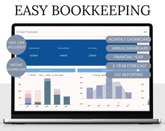 Small Business Bookkeeping & CRM Template: Google Sheets (Digital Download)