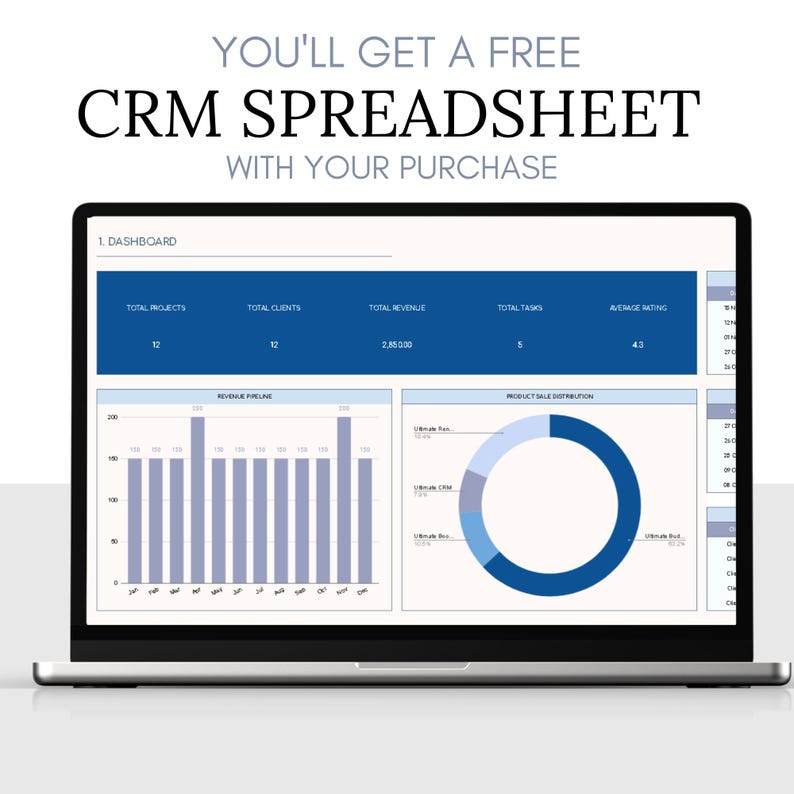 Small Business Bookkeeping and CRM Template Google Sheets Spreadsheet
