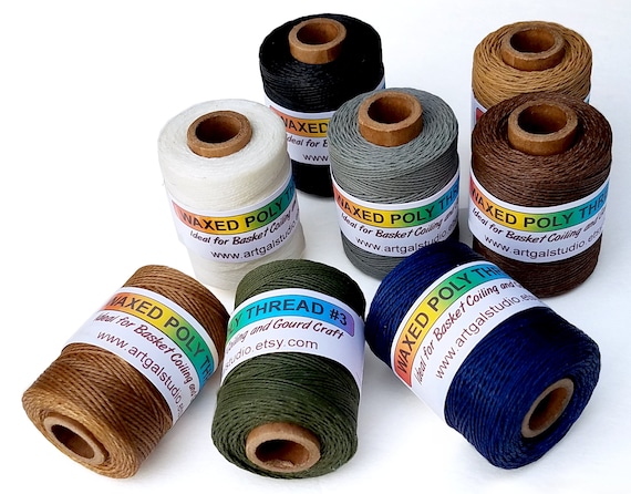Waxed Poly Thread 2 Oz Spool, Ideal for Pine Needle Baskets, Gourd Art,  Leather Craft, Jewelry, Beading, Dreamweavers, Choose Color 
