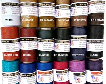 Artificial Imitation SINEW 4oz Spool, for Pine Needle Basketry, Leather Craft, Gourd Art, Dream catchers, Choose Color