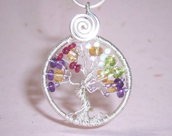 FAMILY TREE - Custom Wind Swept Tree of Life Pendant in Sterling Silver