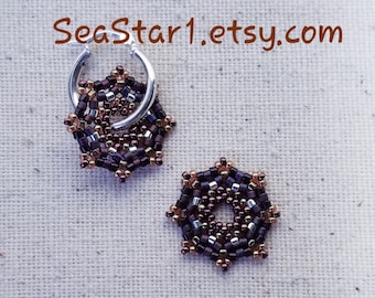 BEADED DO-NUT Earrings - "Dark Chocolate" and Sterling Silver