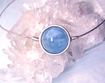 AQUAMARINE Stone Sphere necklace