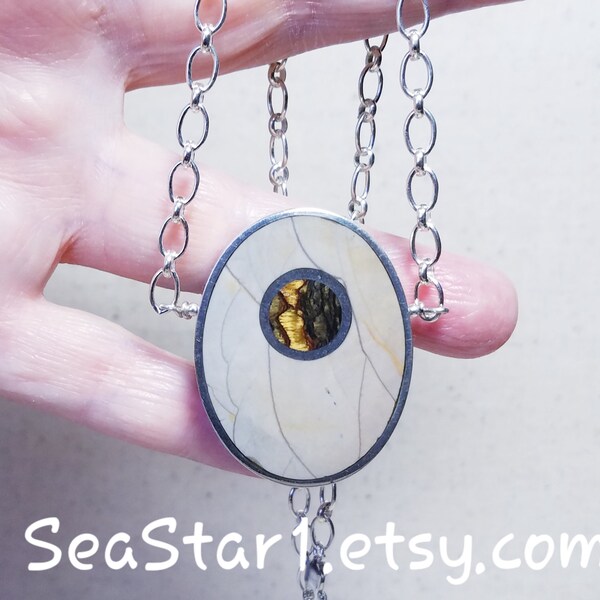 Stone Inlay Necklace Etsy