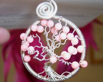 WindSwept Coral Tree of Life Pendant in Sterling Silver