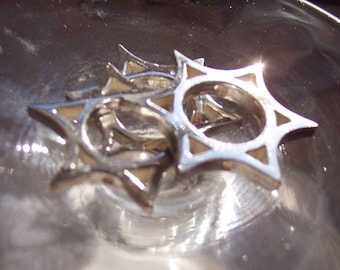 3 pieces of 6-Point Star Bead Frame in Sterling  Silver