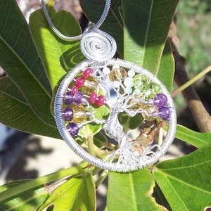 FAMILY TREE Custom Wind Swept Tree of Life Pendant in Sterling Silver image 2