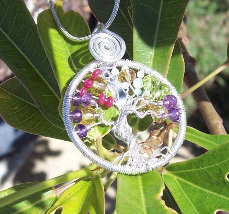 FAMILY TREE Custom Wind Swept Tree of Life Pendant in Sterling Silver image 2