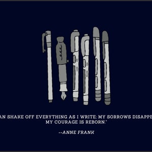 Anne Frank Quote Postcard • A6 Matte Card • “I can shake off everything…” • Gift for Writers & Journalers