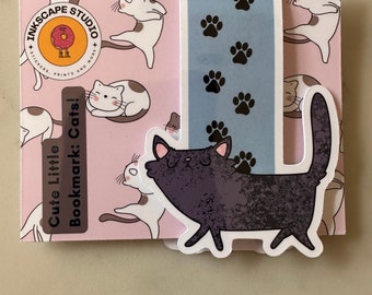 Cat Magnetic Bookmark • Laminated Paper Bookmark with Strong Double Magnet • Cute Gift for Cat Lovers & Bookworms