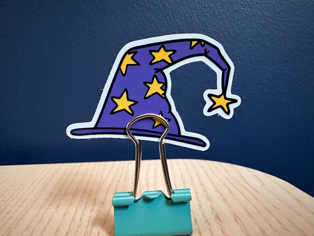 Wizard Hat Vinyl Sticker • Waterproof Laptop & Water Bottle Decal - Etsy