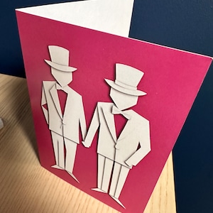 Mr und Mr Hochzeitskarte • A6 Blanko Karte • Illustrierte Paarkarte mit Umschlag • LGBTQ+ Hochzeitsgeschenk