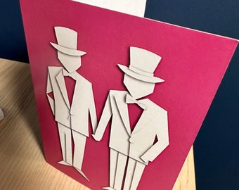 Mr and Mr Hochzeitskarte • LGBTQ+ Bräutigam Illustration