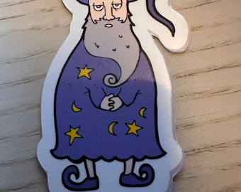 Wizard Vinyl Sticker • Waterproof Die-Cut Decal • Fantasy Gift • Magical Wizard Hat Sticker for Laptop & Water Bottle