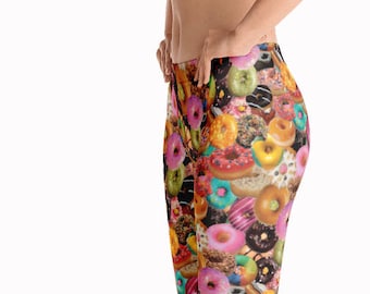 J Dilla loves Donuts Leggings / Printed Leggings / Colorful Leggings / Music Leggings / Food Leggings / Donut Leggings / Fun Tights