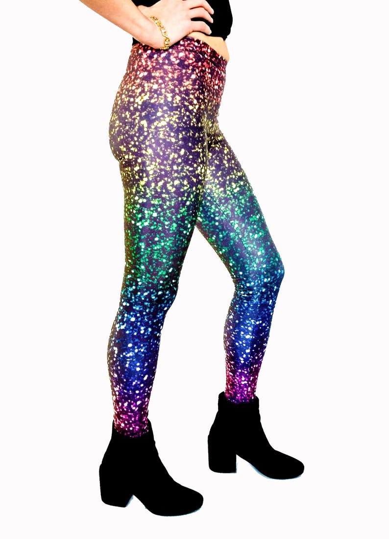 Glitter texture Leggings Funky Workout Tights Exercise Lover | Etsy