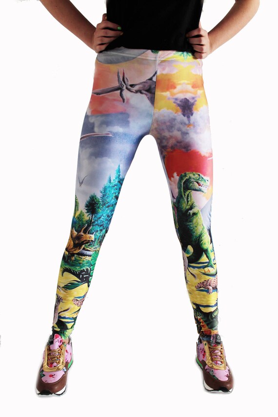 dinosaur workout leggings