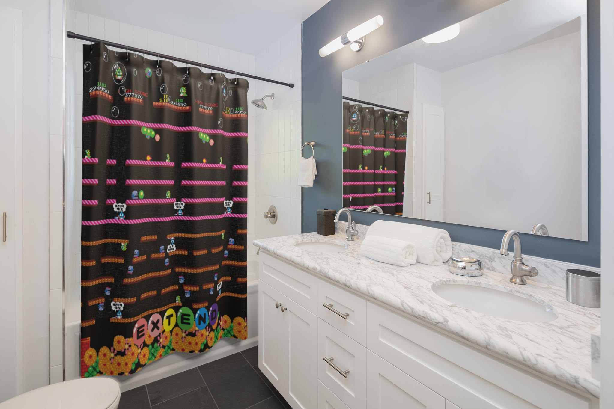 Blase Bobble Dusche Vorhang Videospiel Badezimmer Vorhang | Etsy