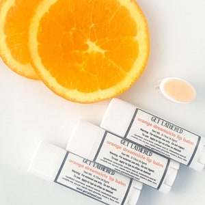 Natural Lip Balm, Orange Dreamsicle Flavored Lip Balm Vegan Lip Balm Gifts for her