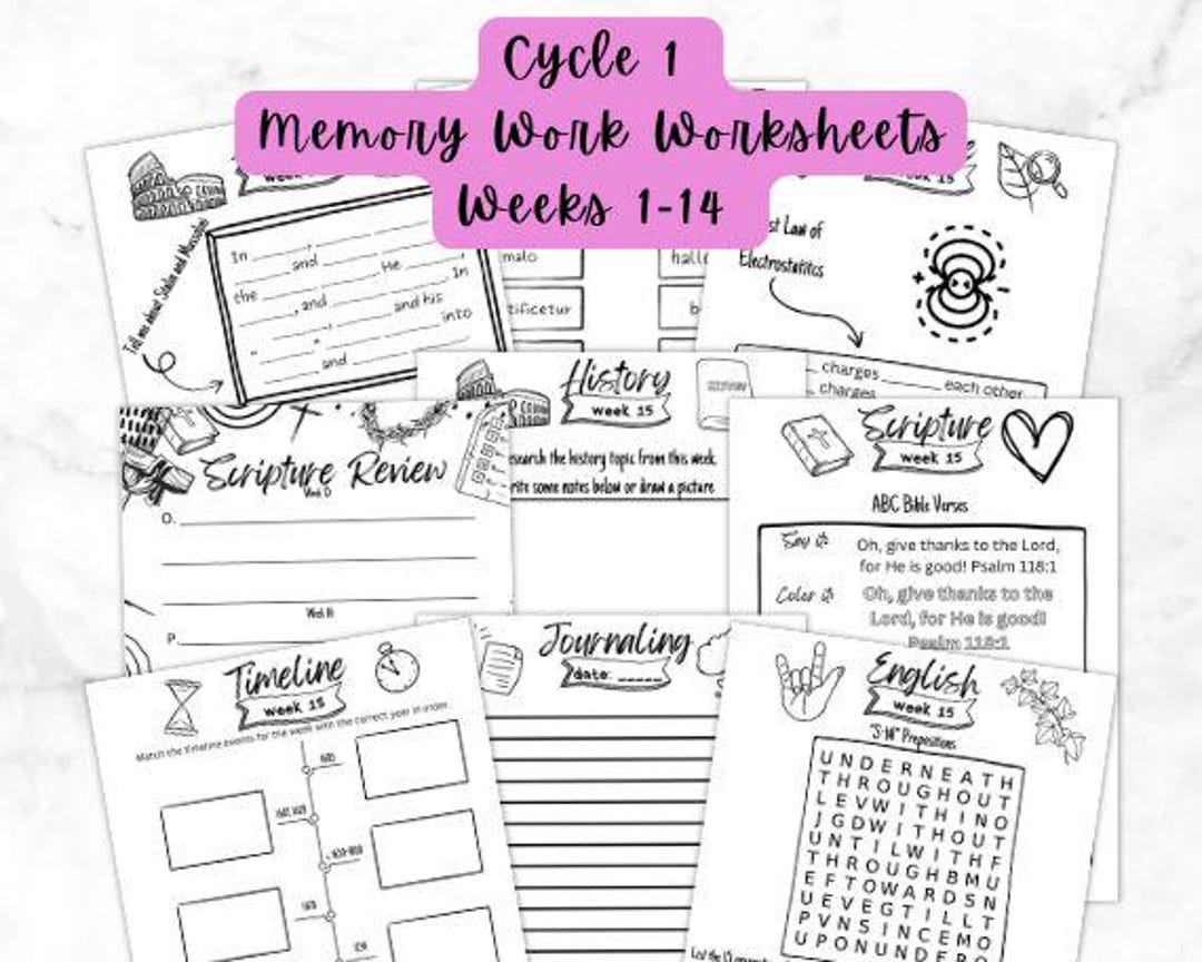 Claritas Cycle 1 Worksheets - Companion to Classical Memory Work ...