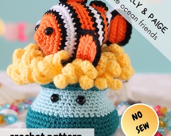 Clownfish Crochet Pattern: Amigurumi Anemone, No Sew (PDF - US Terms)