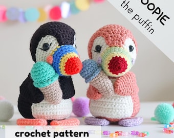 Puffin Crochet Pattern: Scoopie Amigurumi Bird (PDF)