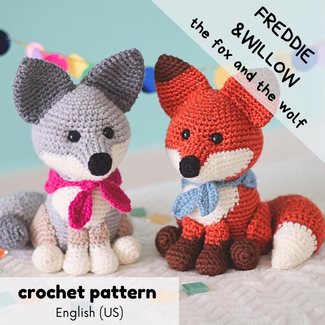 30 Wolf Crochet Patterns to Stitch for Woodland Decor, Gifts, and Amigurumi Displays 34 Fox and Wolf Crochet Pattern: Freddie and Willow