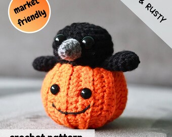 Lemon Yarn Creations | かぎ針編みパターン 秋のカラス | 鳥、秋