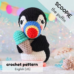 Scoopie the puffin – puffin crochet pattern – amigurumi puffin  – amigurumi bird – amigurumi crochet pattern – PDF – English (US)