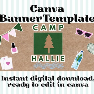 Cartello di benvenuto per il compleanno al campo estivo "Genitori in trappola" / Modello Canva modificabile (Download digitale)